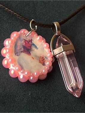 Pink Crystal Pendant Necklace